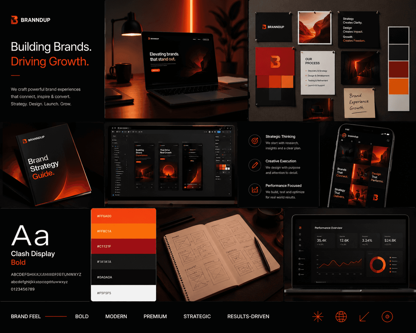 orange red card studio background
