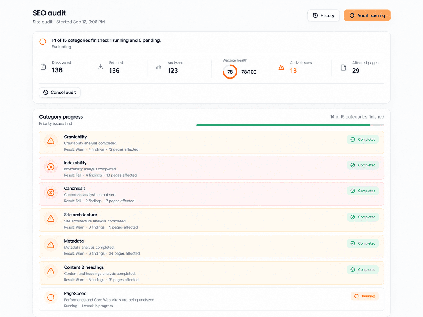 seo audit in Keytomic