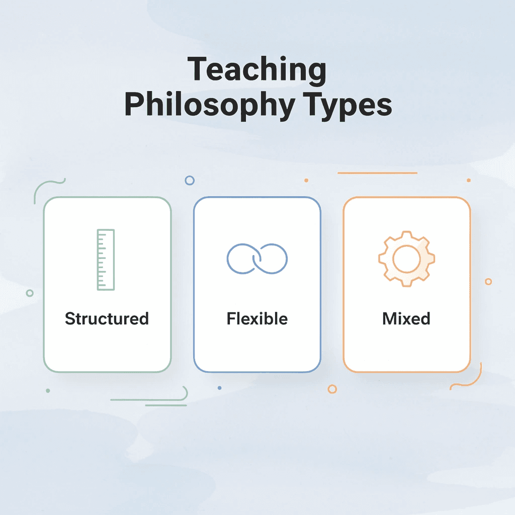 Cards showing different teaching philosophy types