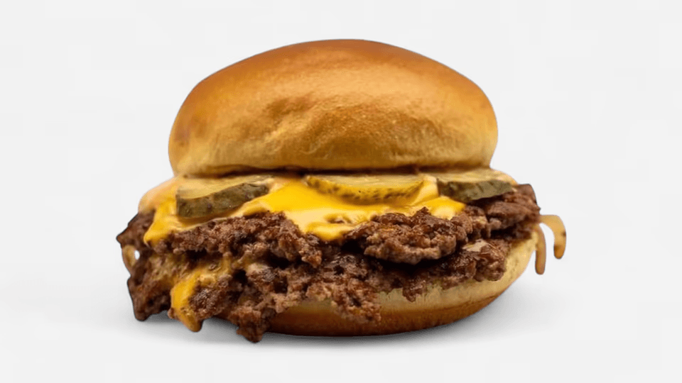 Classic smash burger with fries