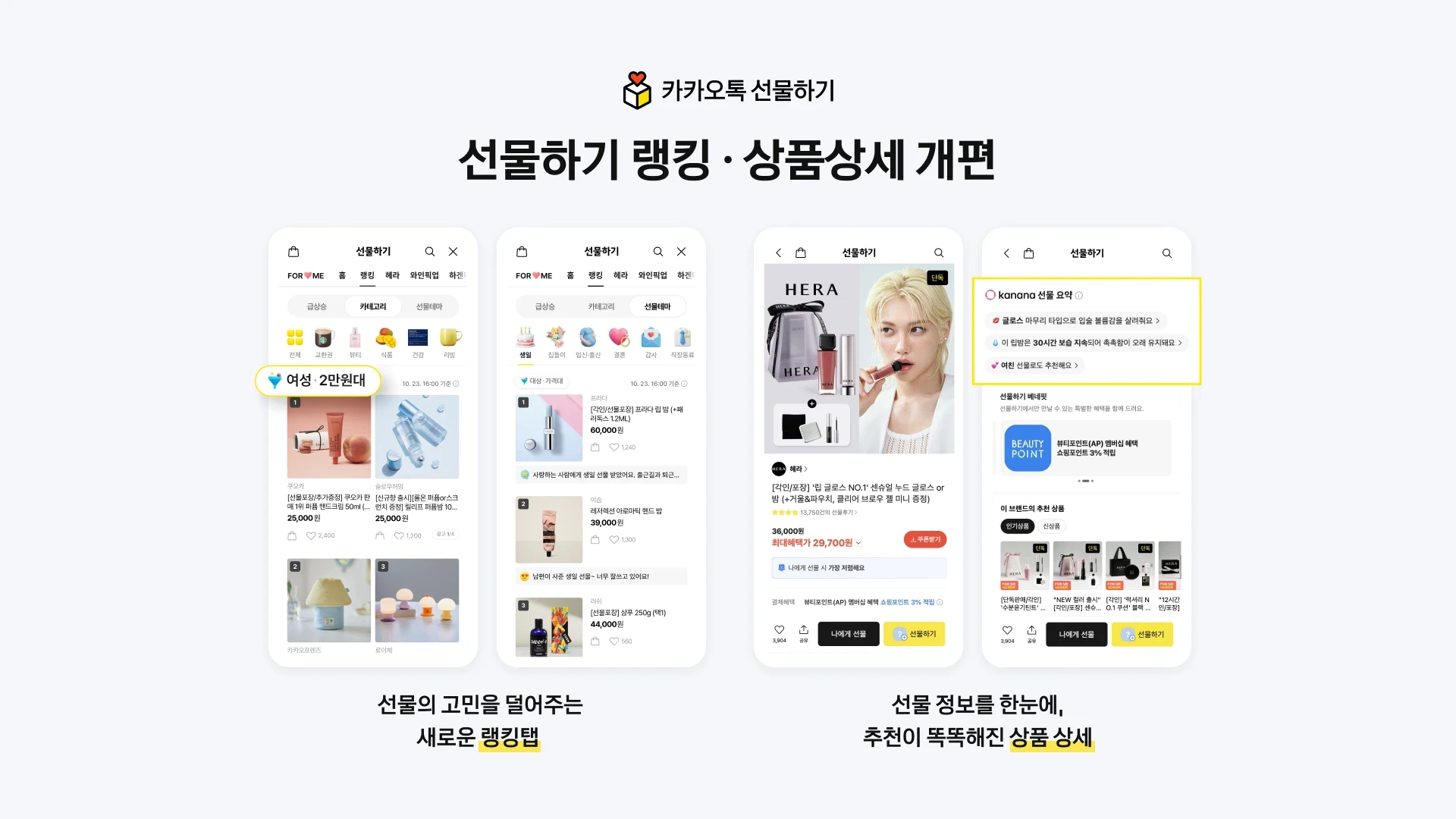 카카오톡 선물하기, AI 기반 상품 분석·추천 기능 전면 개편