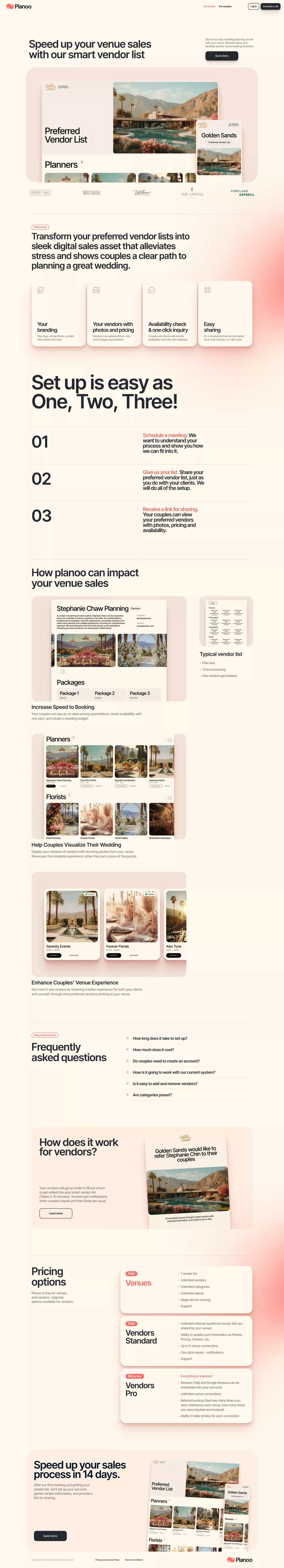 Planoo landing page screenshot showcasing Tech and Ecommerce design