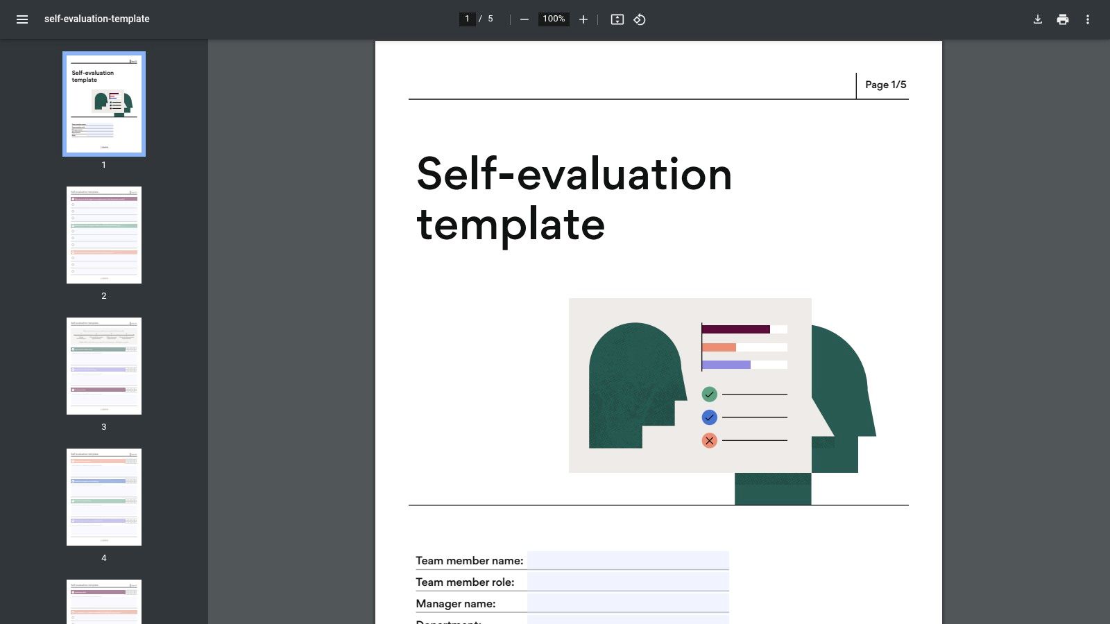 Asana employee self evaluation form template