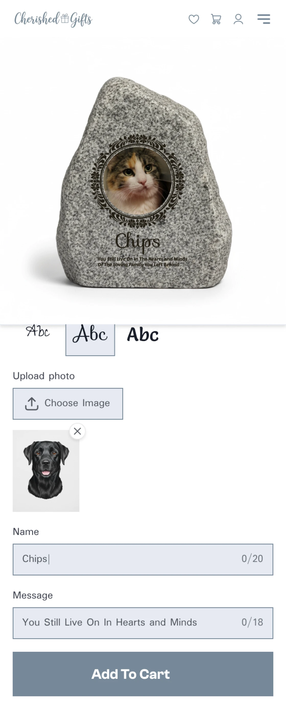 Pet Memorial Photo Standing Garden Stone