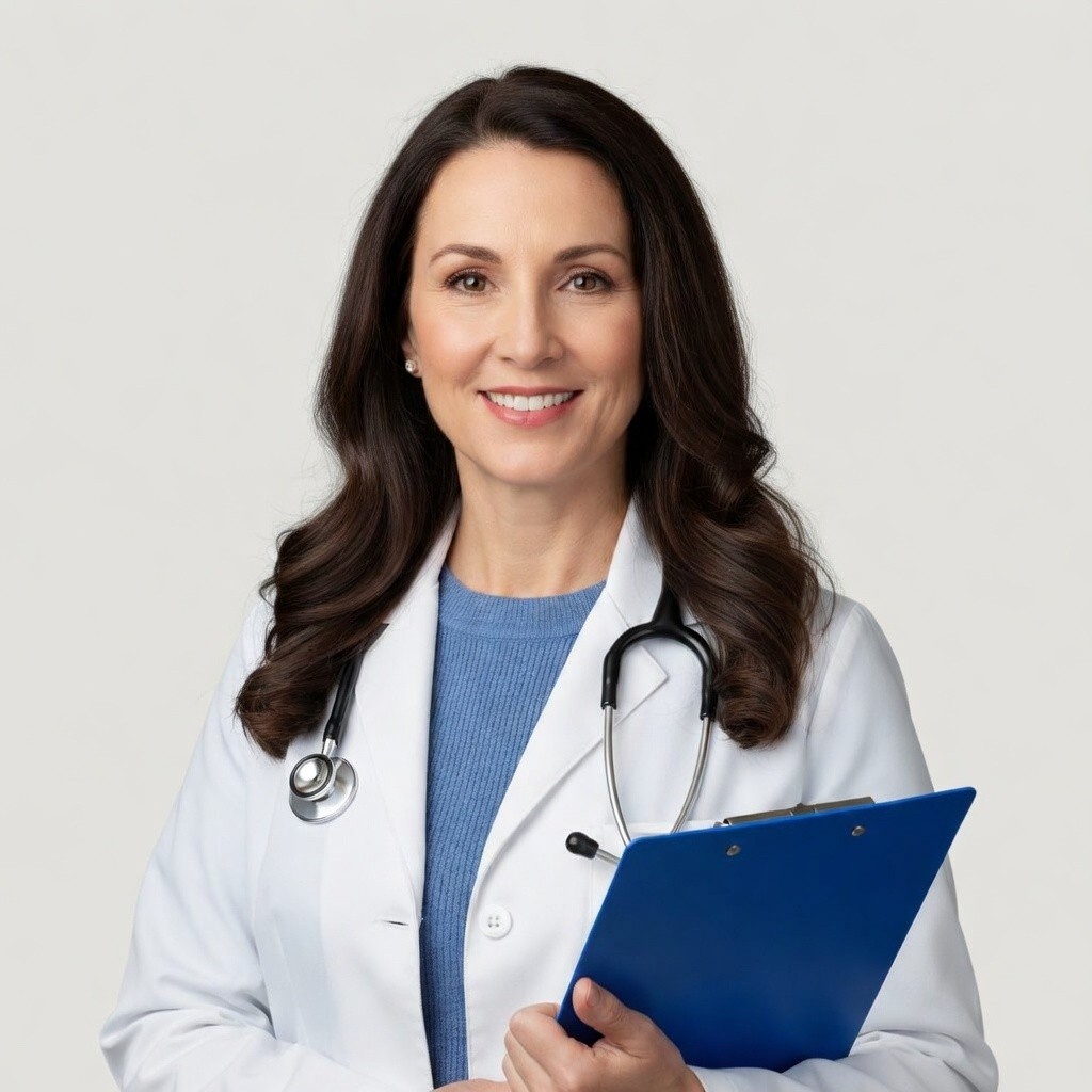 Female doctor having the file in hand