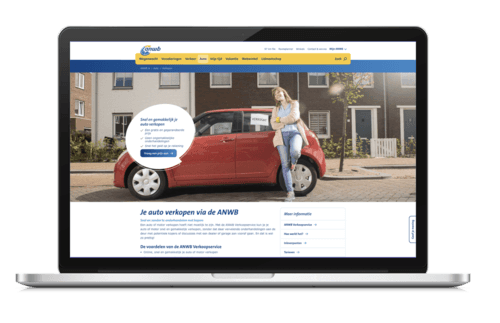 Computer met website van ANWB.