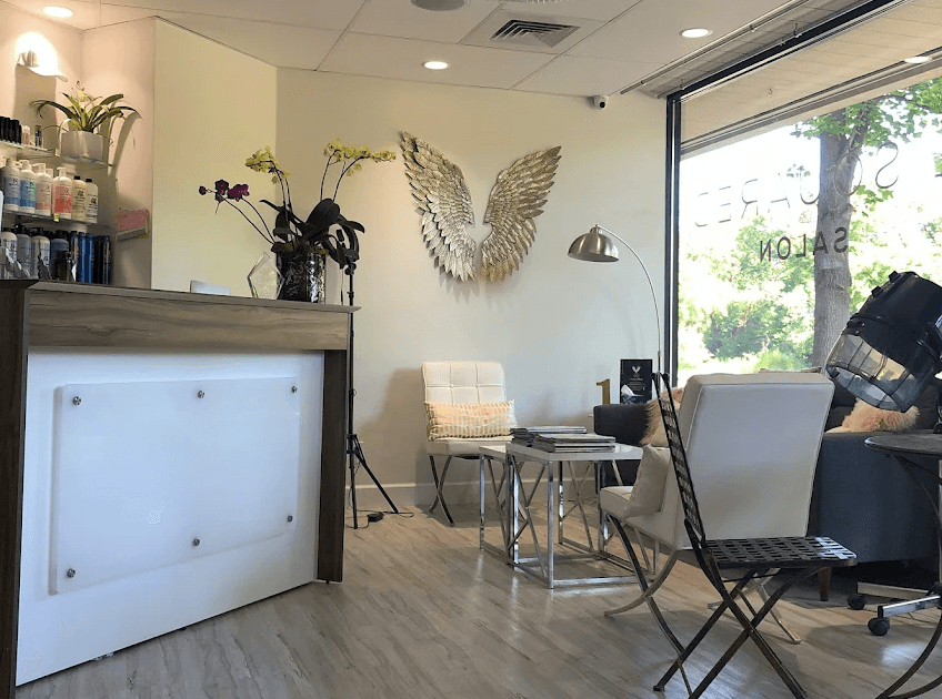 spa salon with black chairs