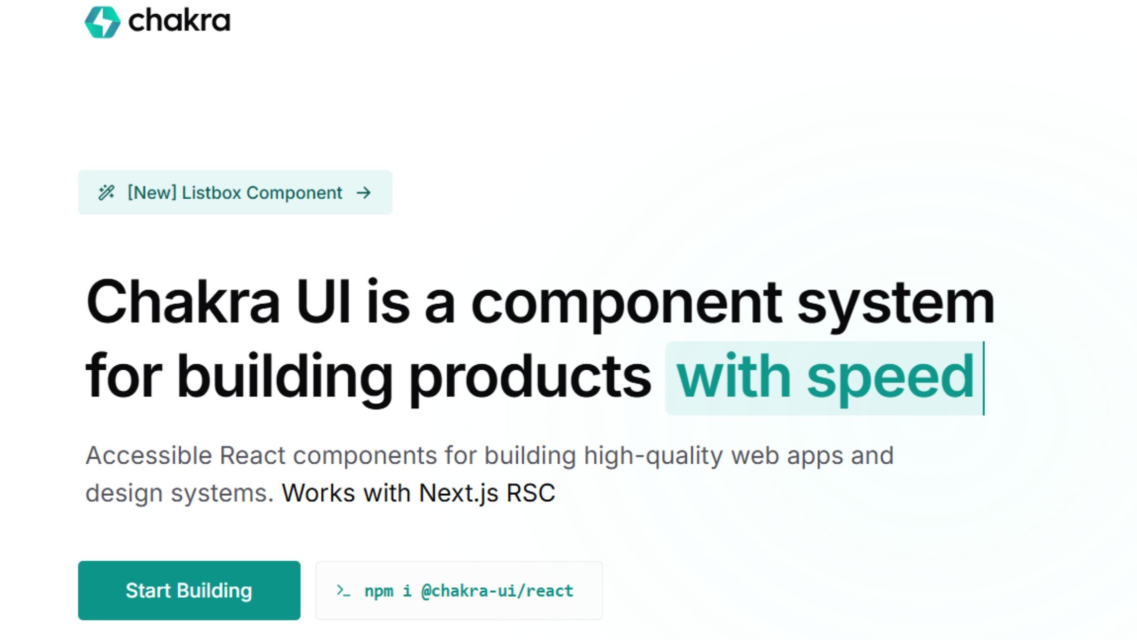 Chakra UI landing page hero section