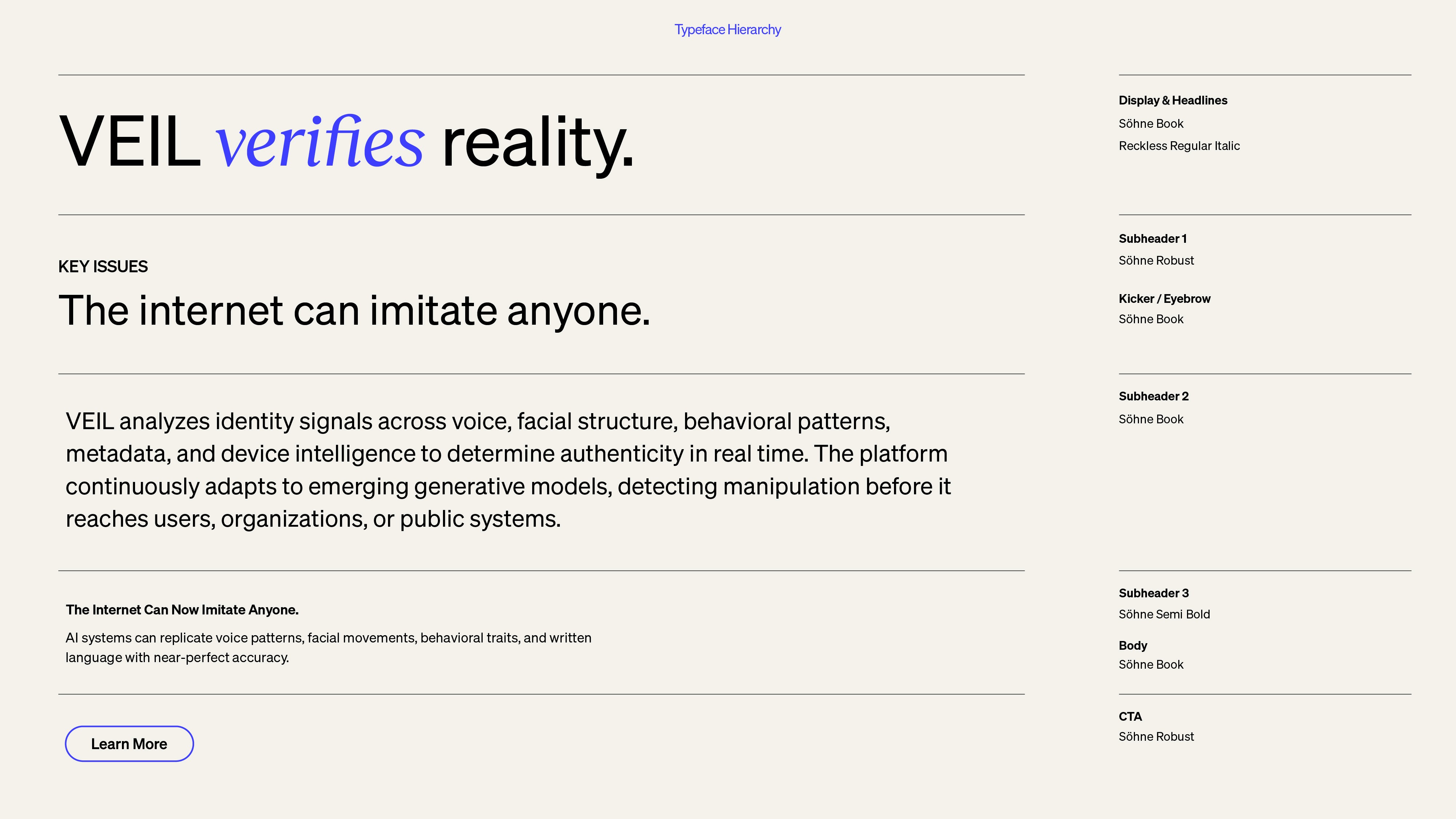 Typeface Hierarchy