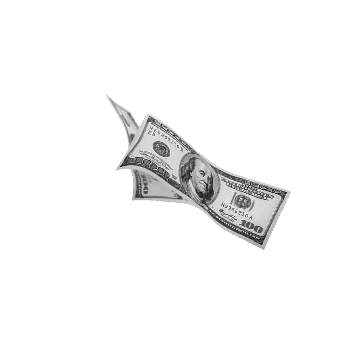 Graphic of floating paper money