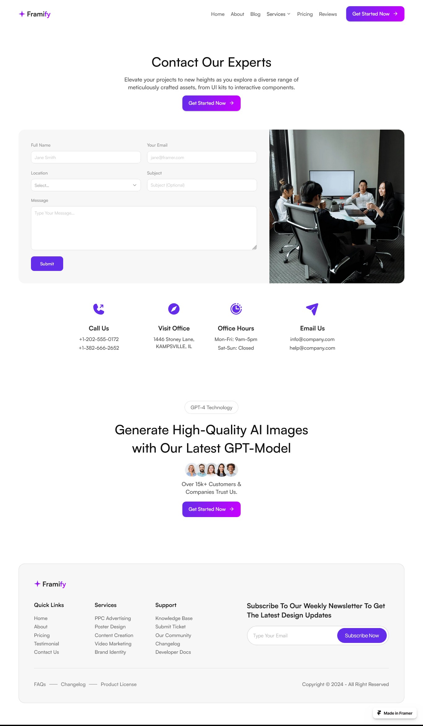 Framer Contact Page v8