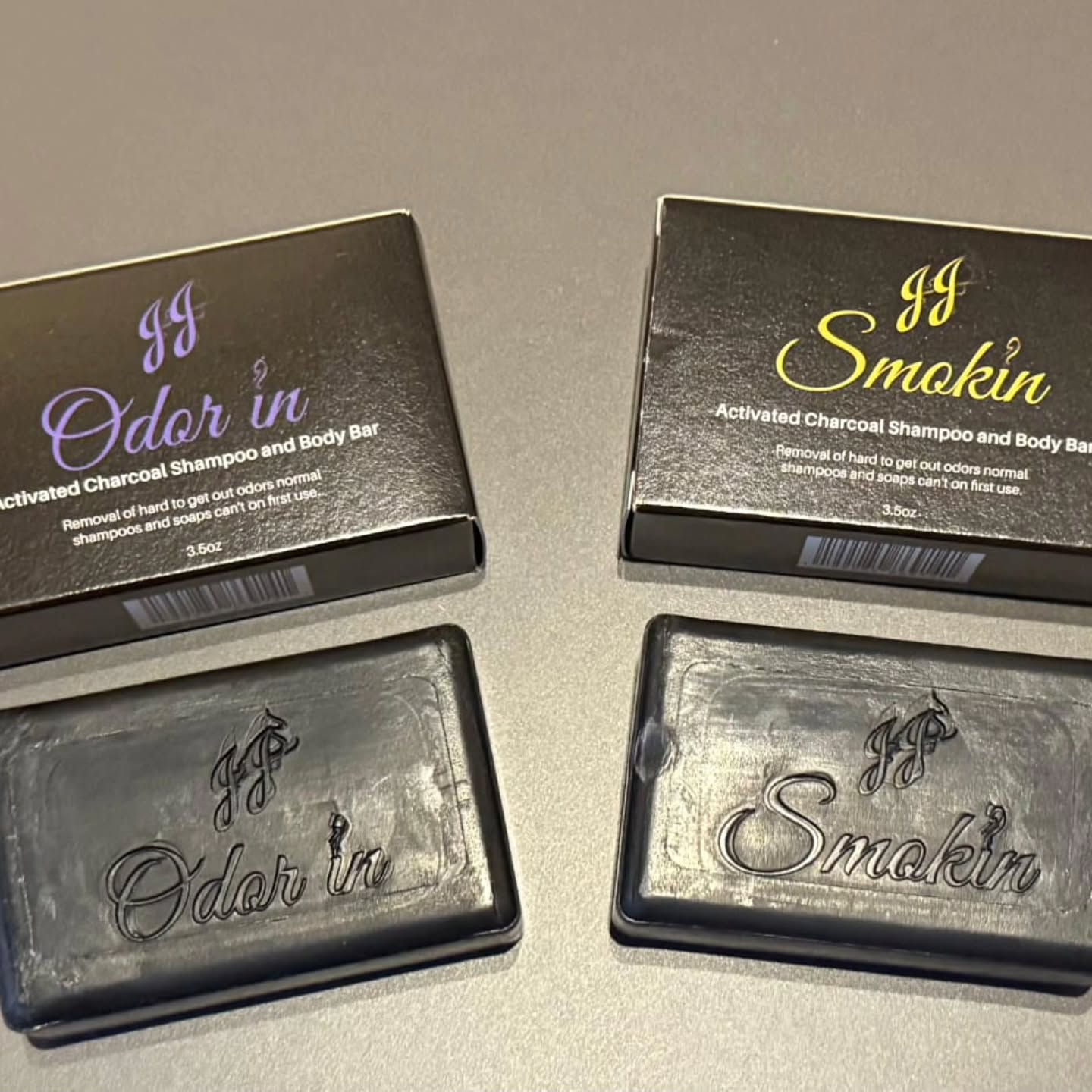 JJ Odor In & Smokin' activated charcoal soap bars