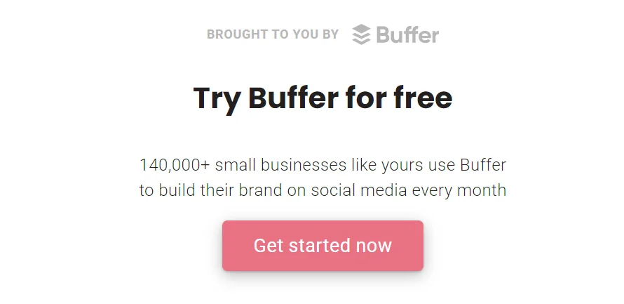 An example of the Buffer cta button