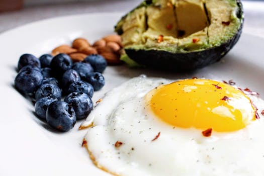 Eggs, Avocado and Blueberries