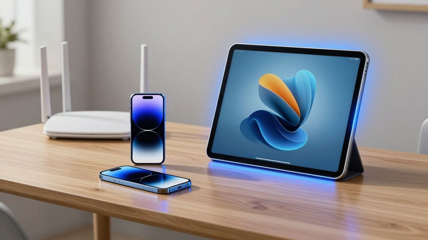 Apple devices beside a secure home network