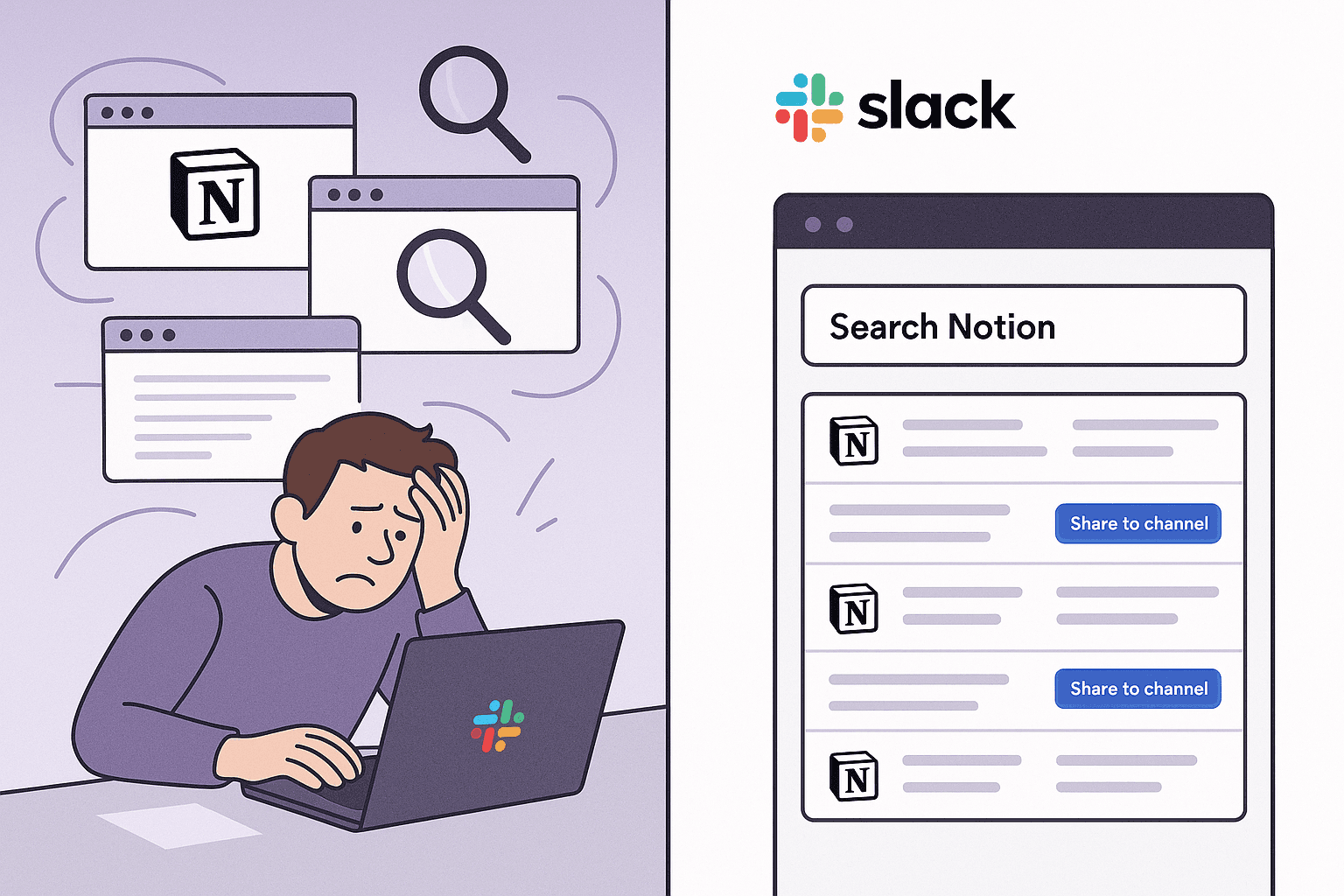 Tetherly.ai lets yous search for Notion docs righ within Slack