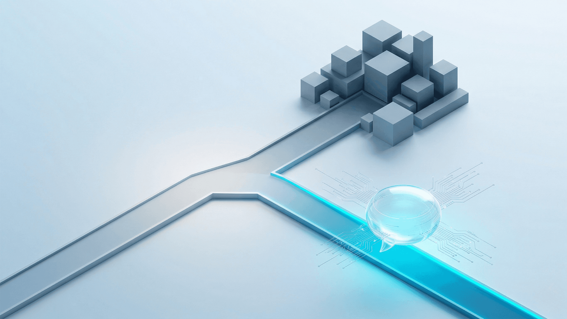 ショッピングジャーニーが従来のECサイトと対話型AIチャットの2つの経路に分岐する様子を視覚化した、『アマゾン飛ばし』現象の構造を表すエディトリアル・イラスト