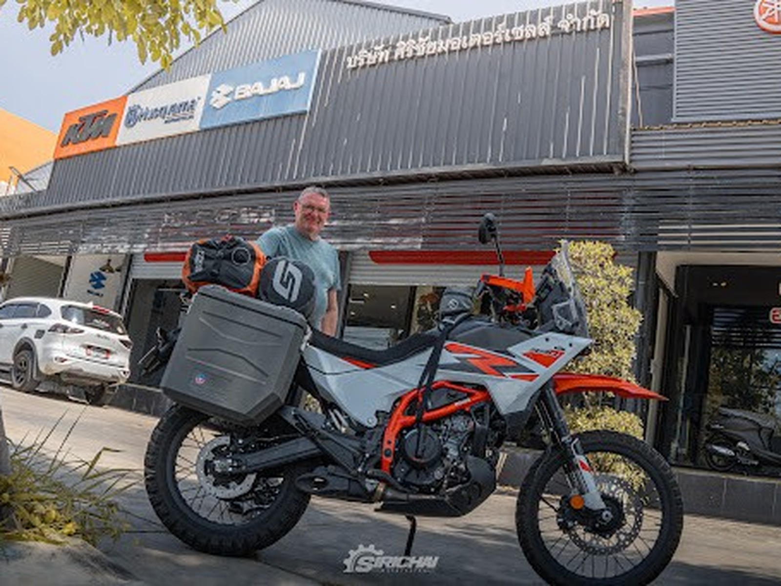 Ray with his motorcycle after launching from Kuala Lumpur