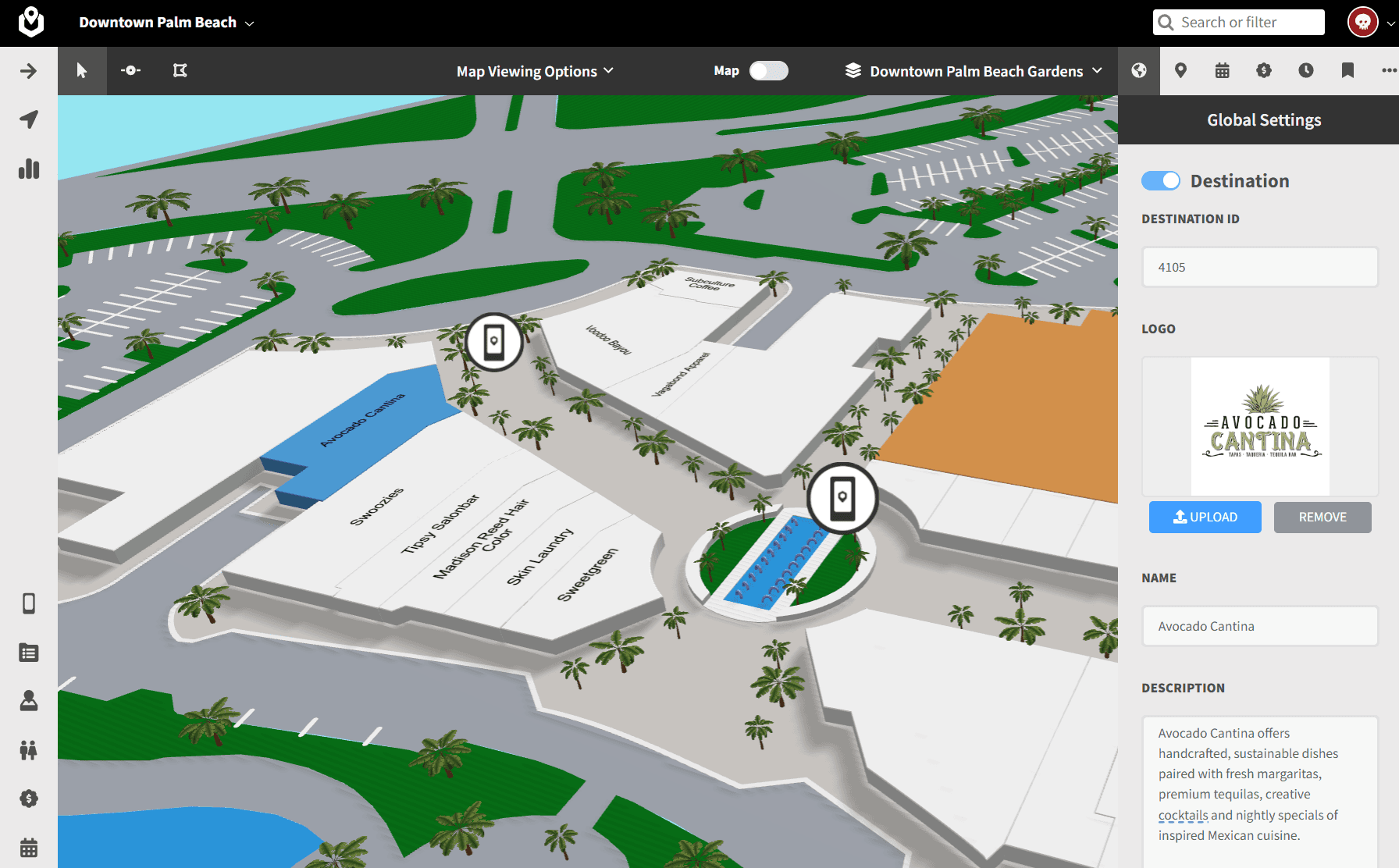 A screenshot of the Wayfinder CMS