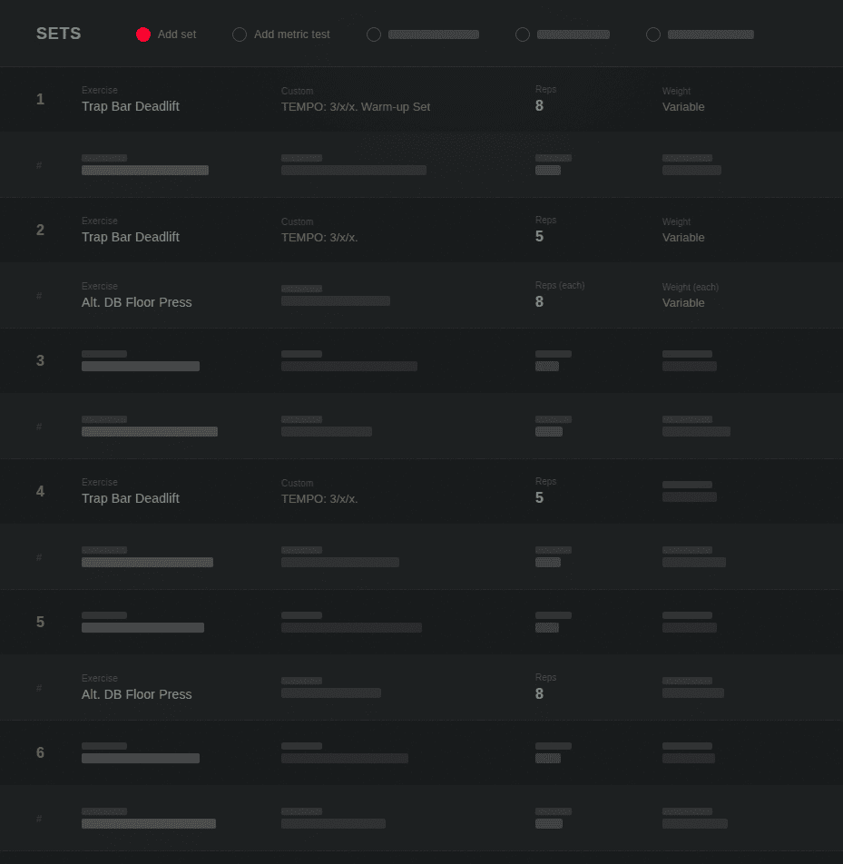 Athlete training indoors.