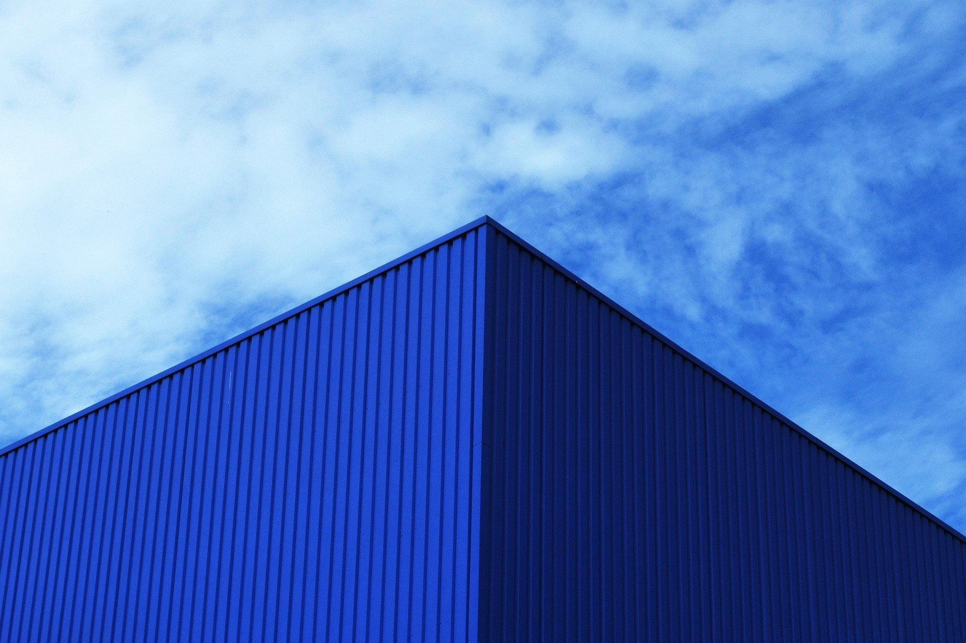 A blue container