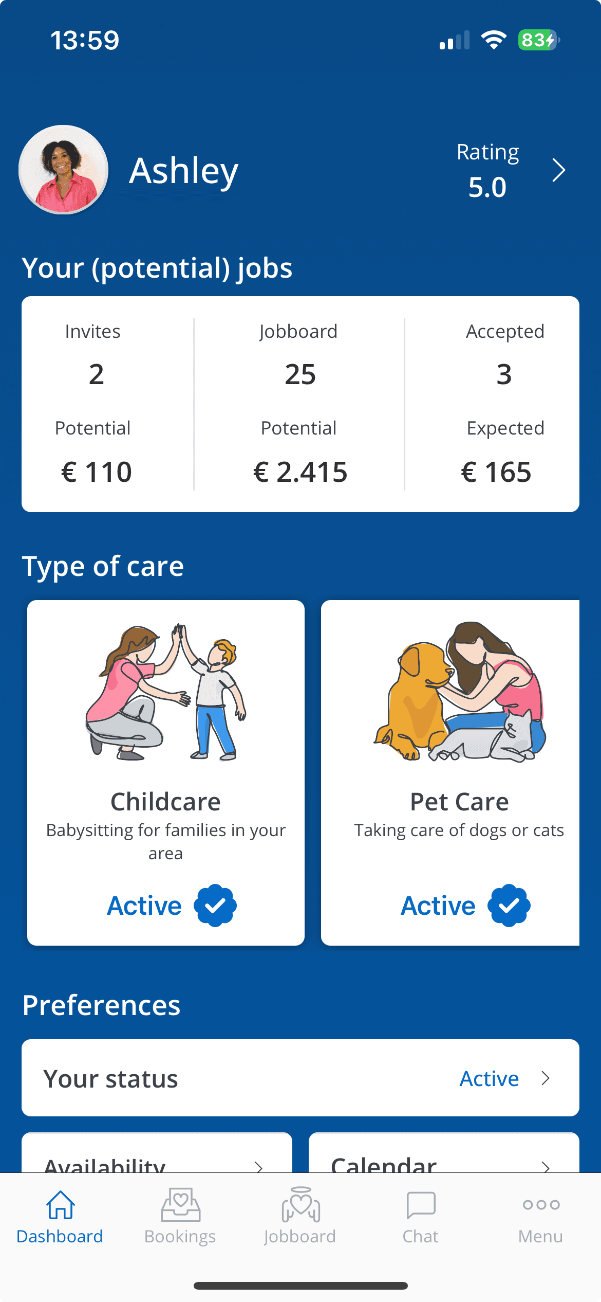 Your babysitting profile at Charly Cares