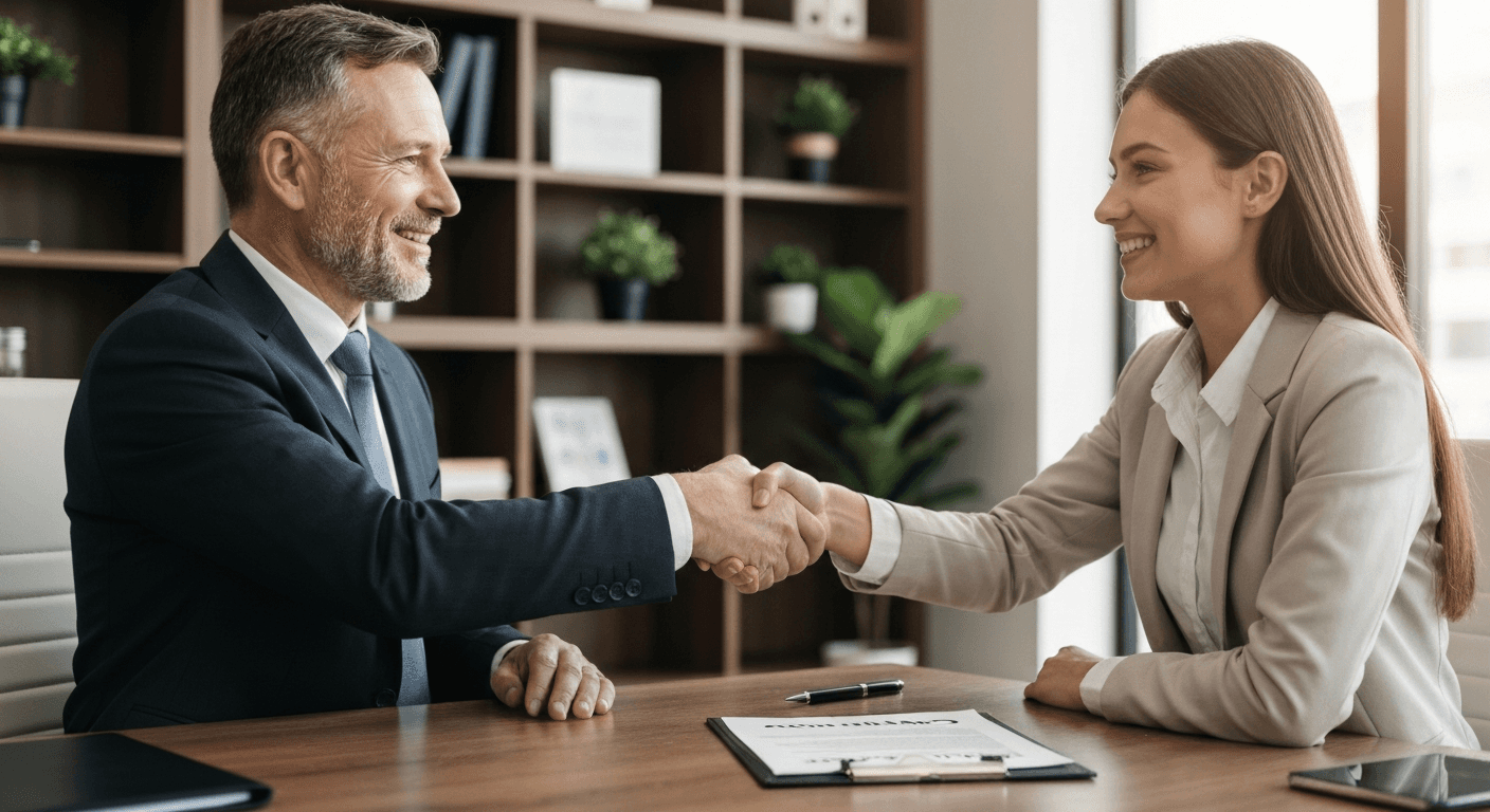 Business handshake exclusive contract