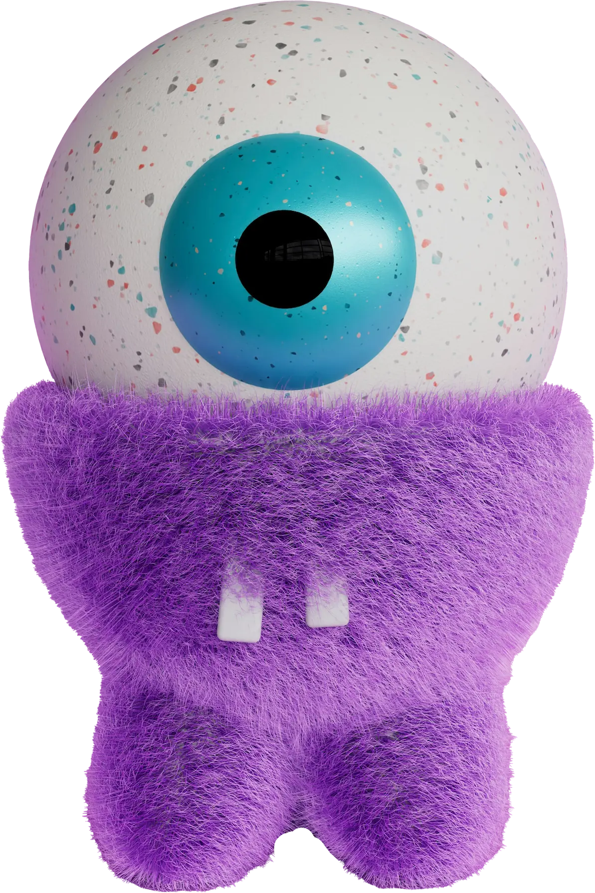 Purple character with large eye representing flexible subscription pause and resume option