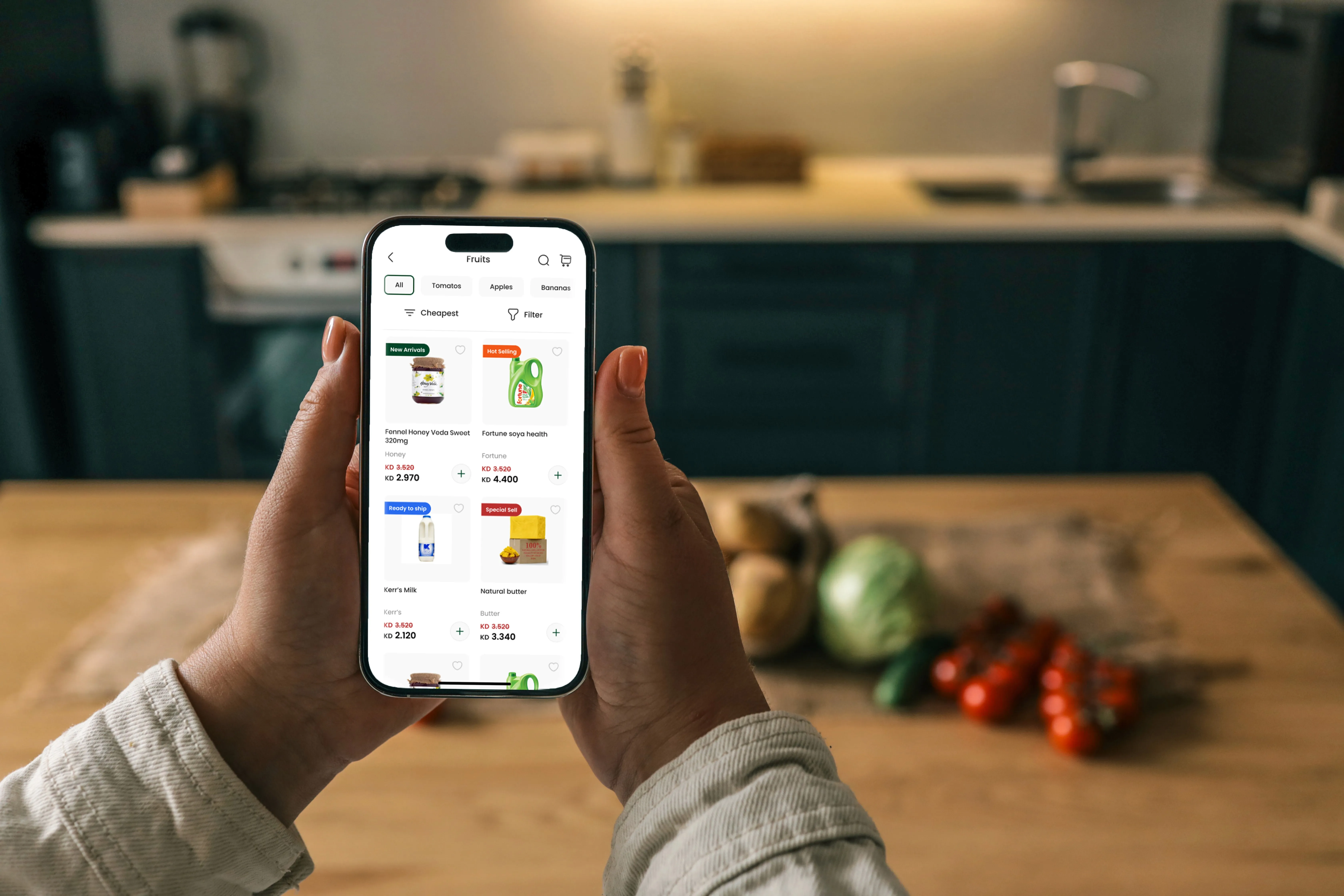 User browsing Natureland mobile app designed by Nizek