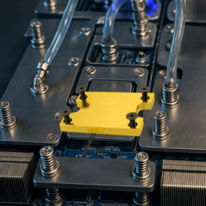 a close up of a red wall with metal rivets
