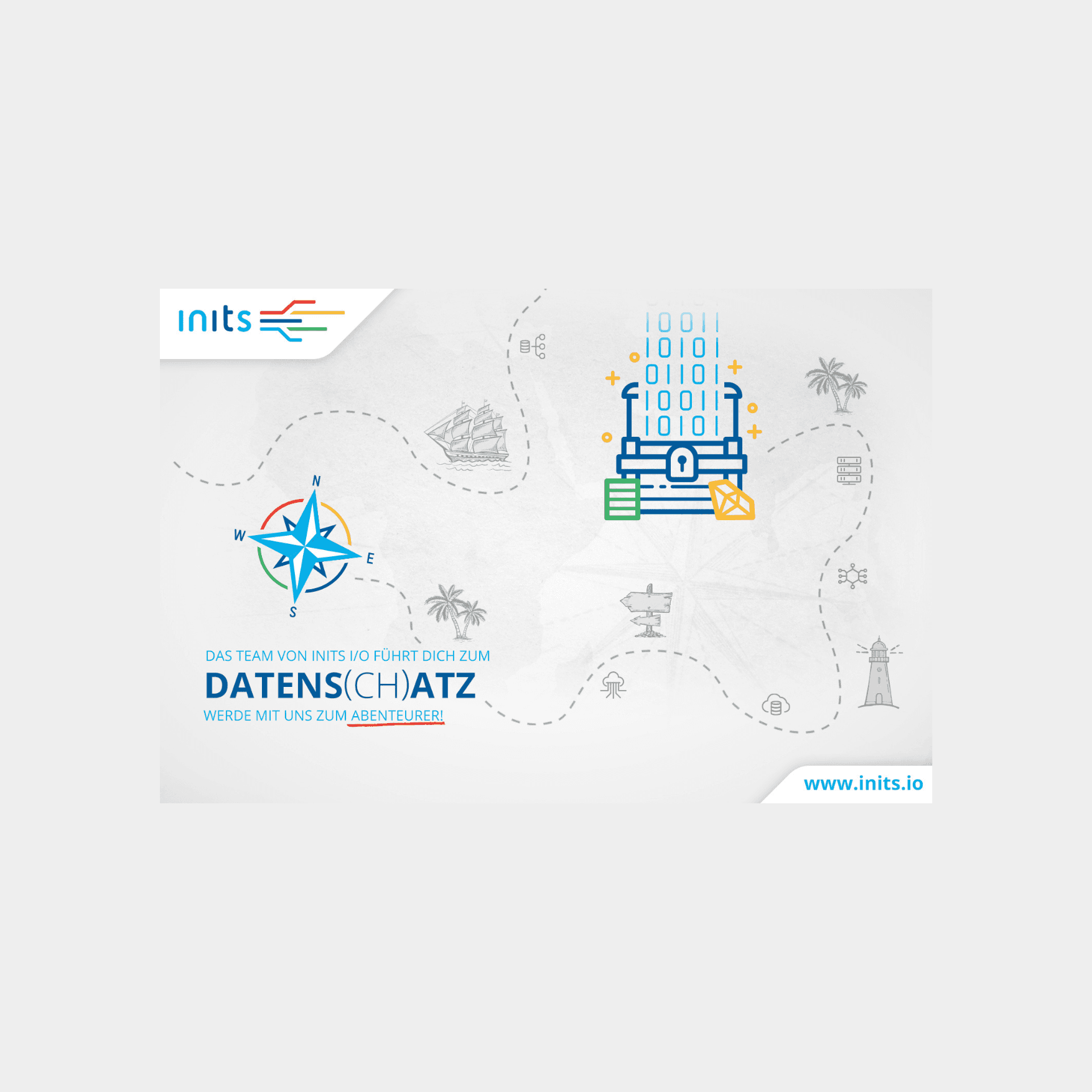 Illustration mit Datenpunkten und zentralem Datensatz – Symbol für strukturierte Informationsverarbeitung.