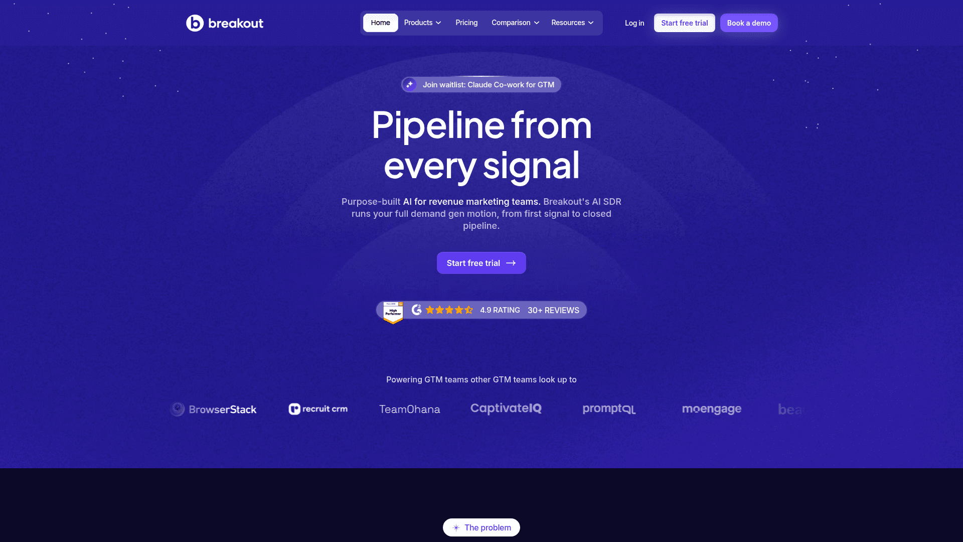 Screenshot of https://getbreakout.ai