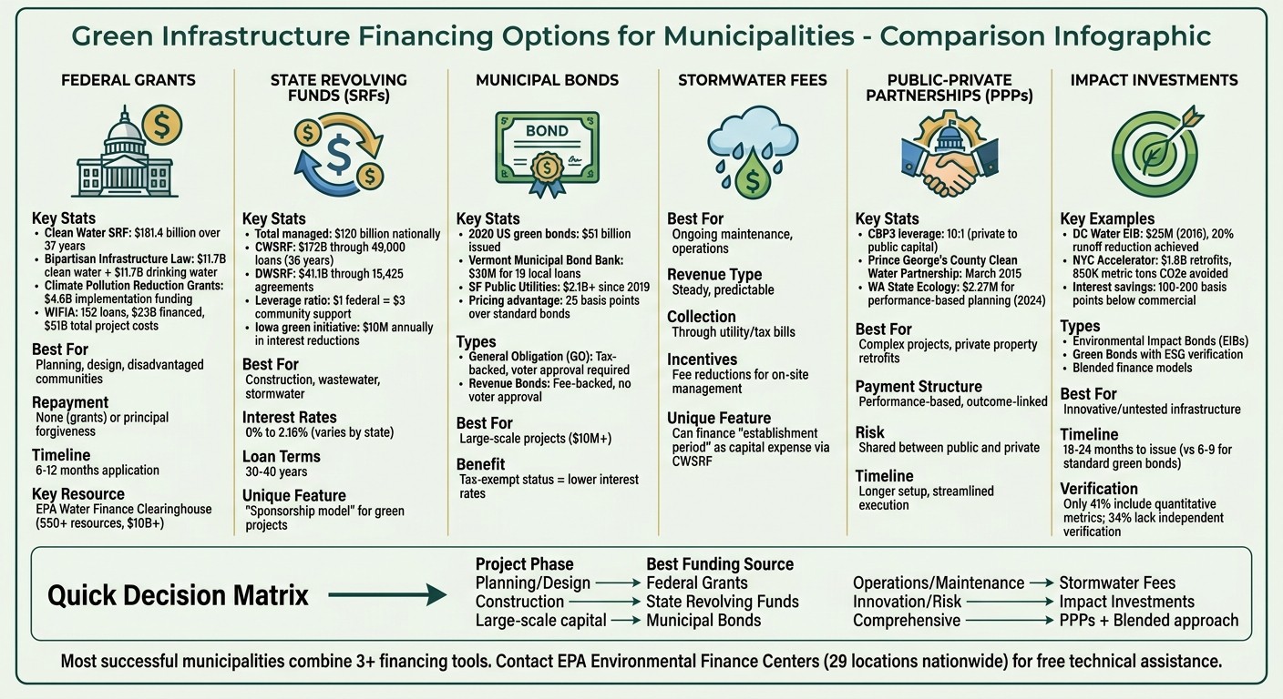 Green Infrastructure Financing Options Comparison for Municipalities