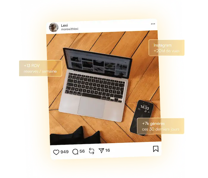 Lexi's instagram post with metrics