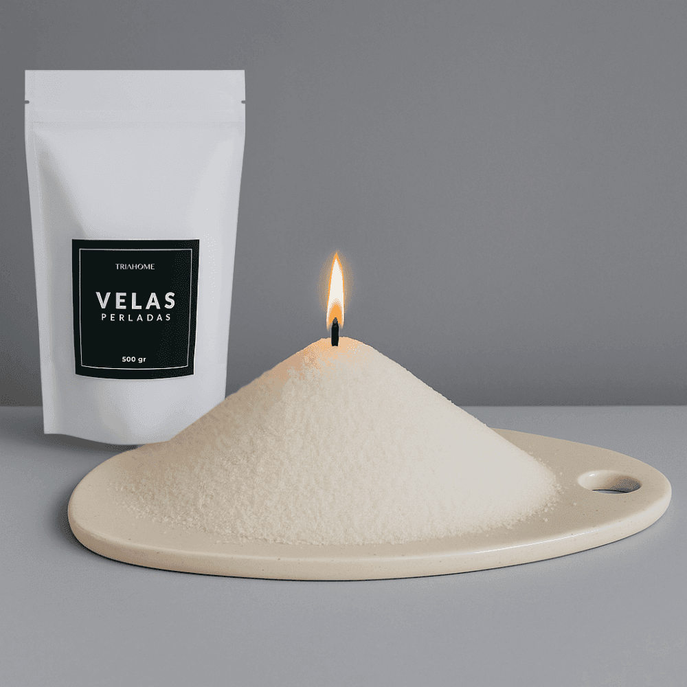 Velas Perladas White + Pabilos + Aroma a elección - Tria Home