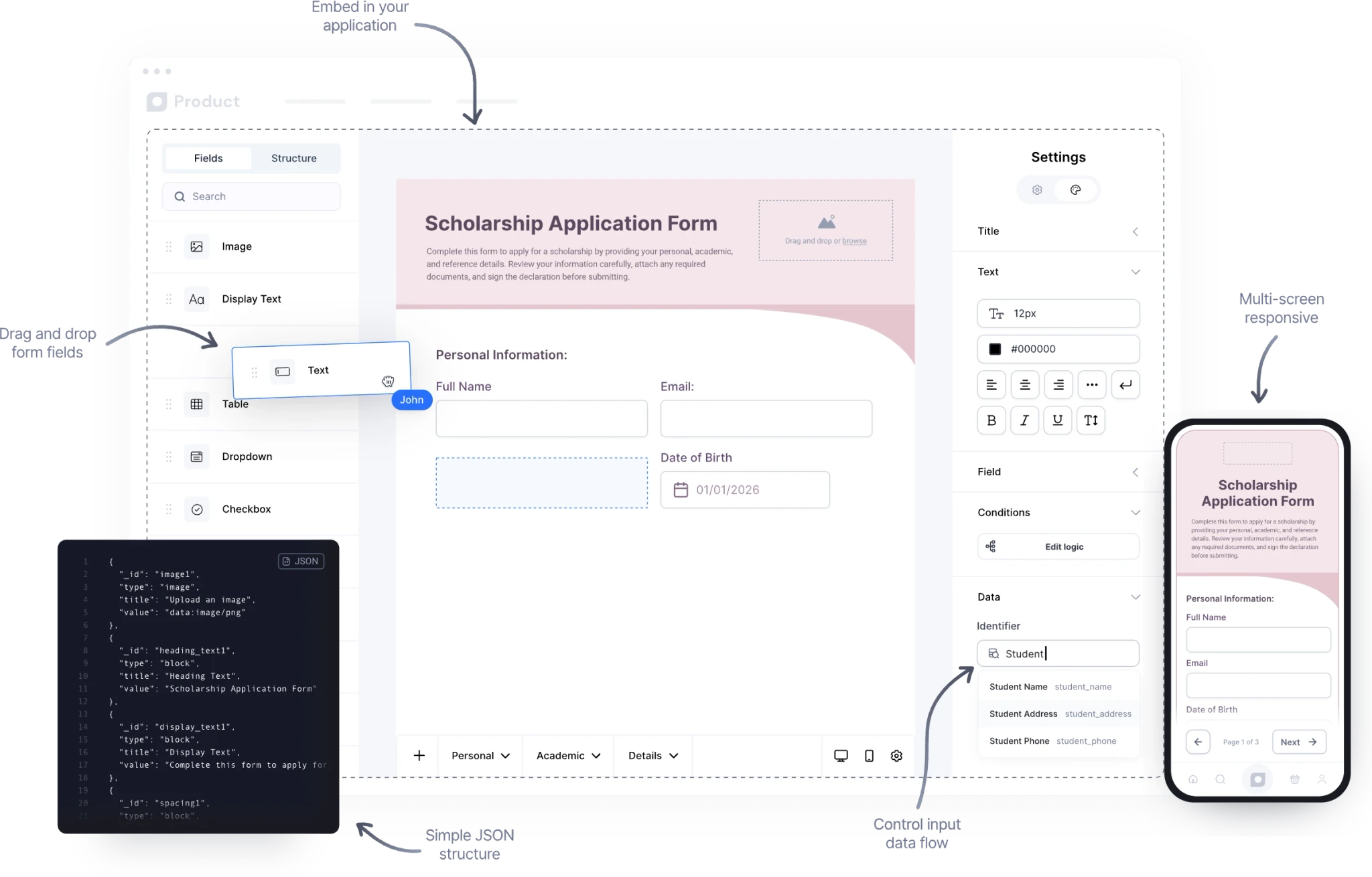 education form builder for developers