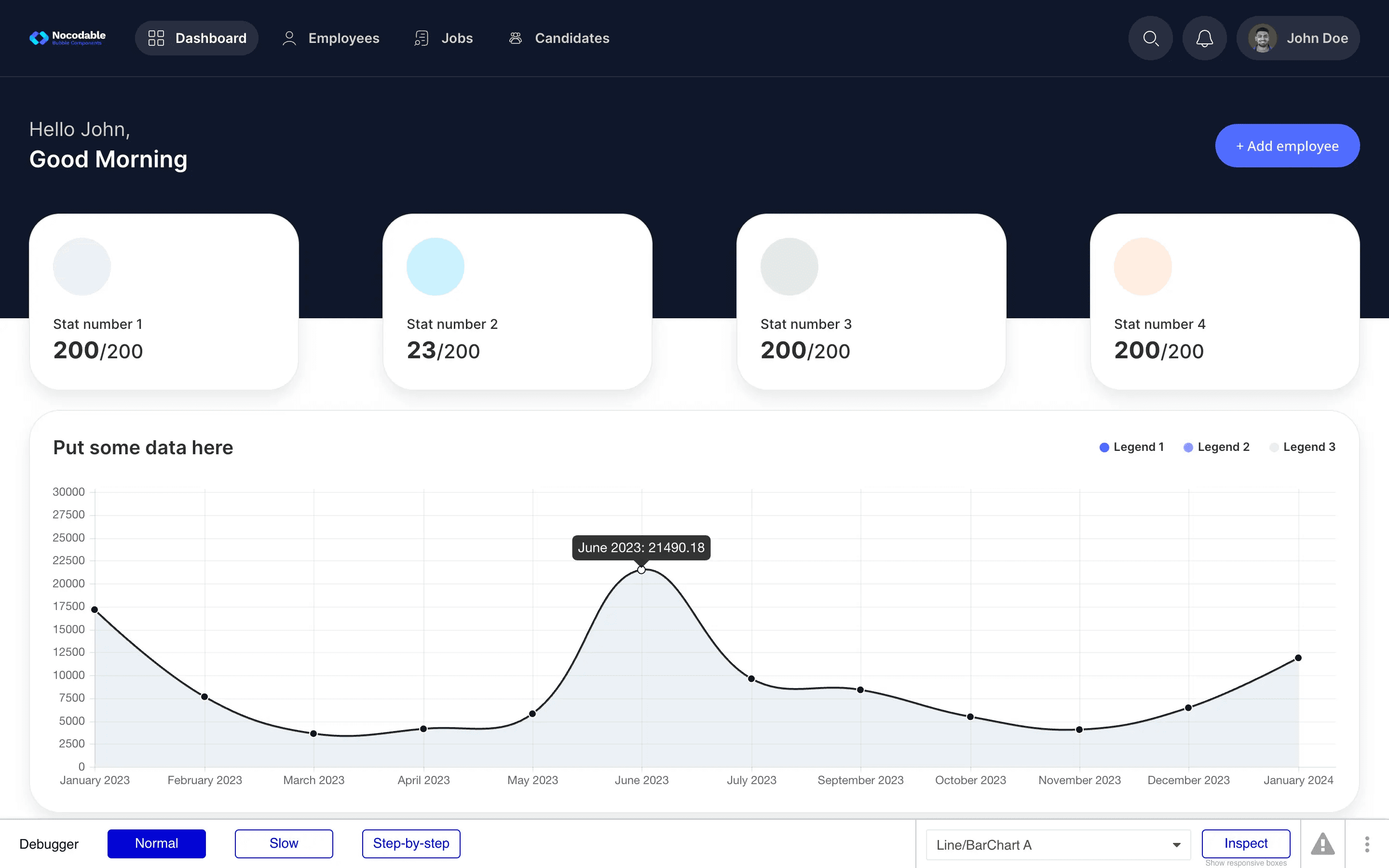 example of a blue graph made in bubble