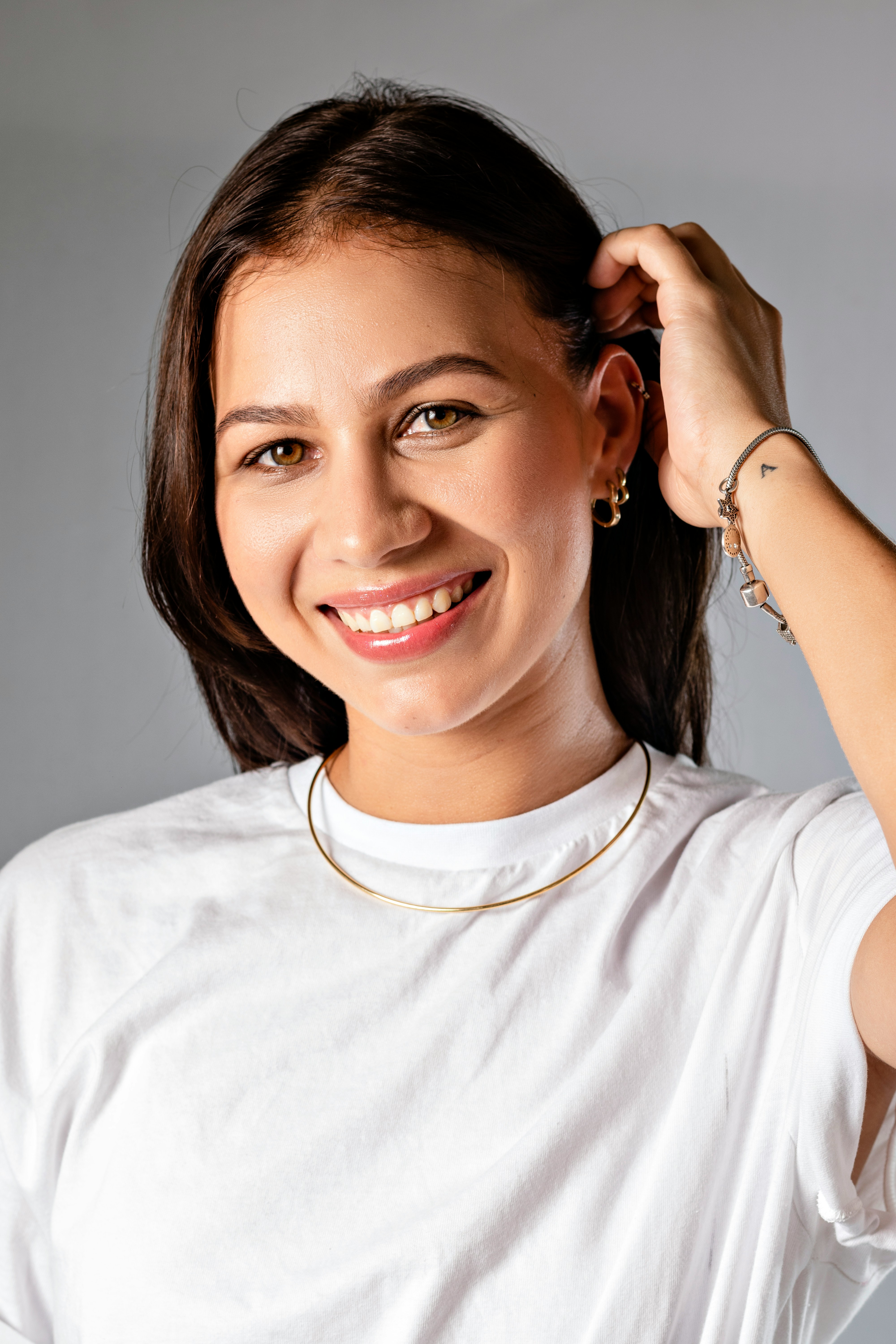 a woman with a smile on her face