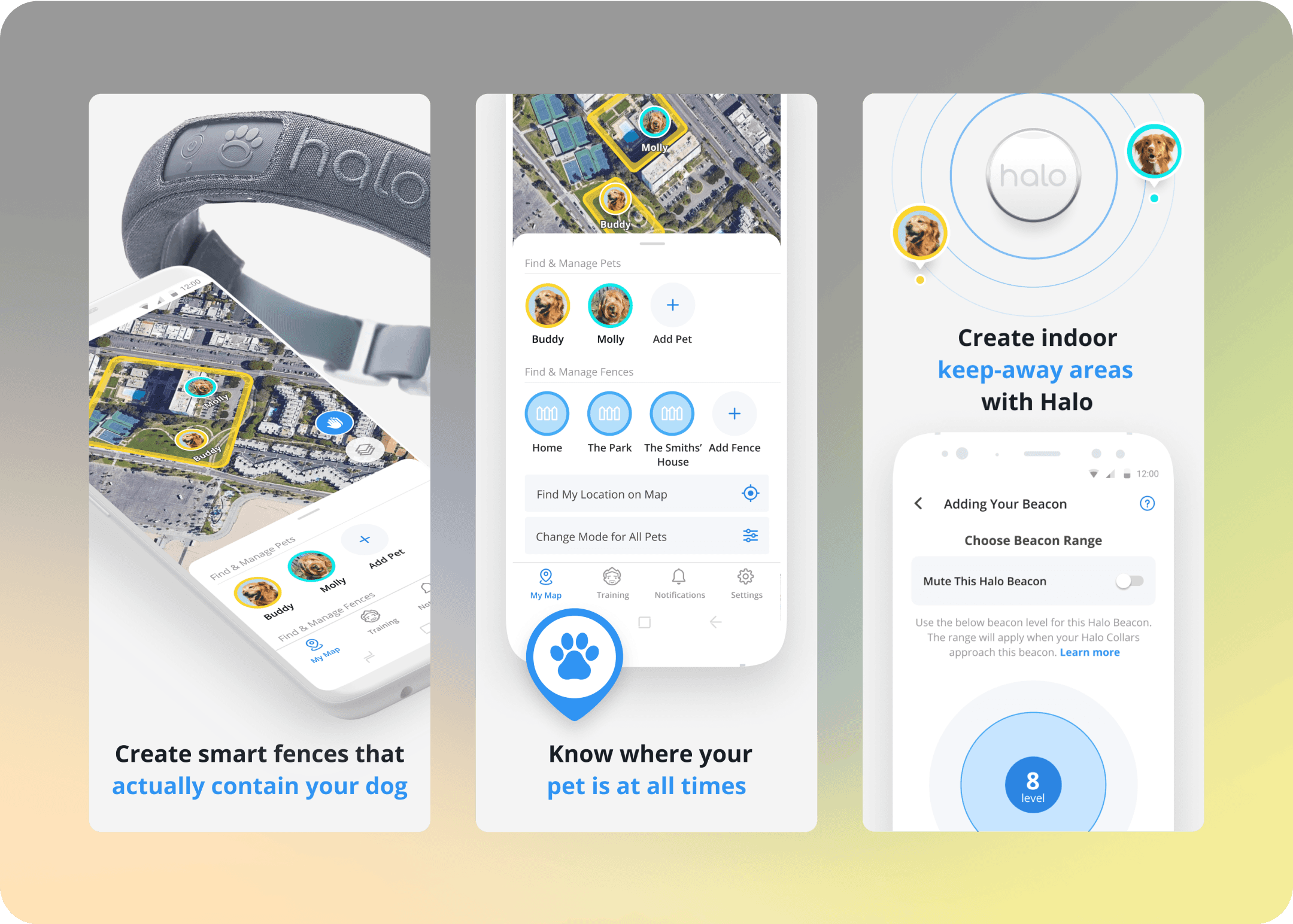 Halo app - Stores Screens