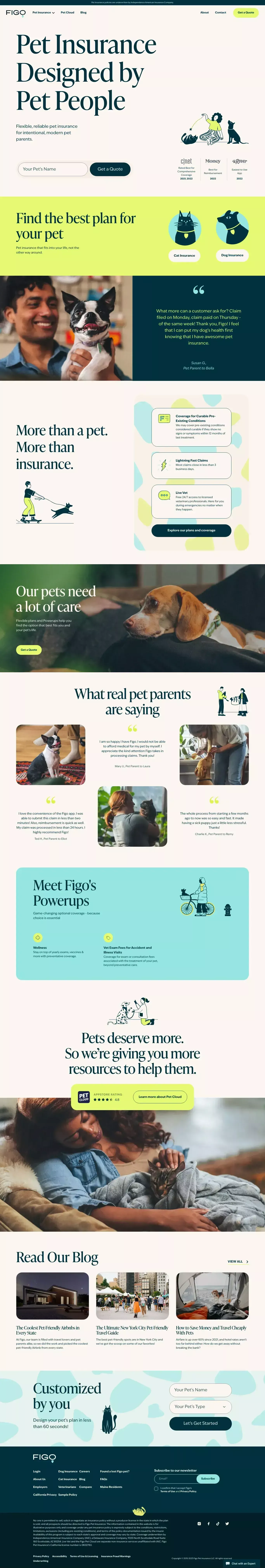 Rated Best Pet Insurance Plans landing page screenshot showcasing Medical and Finance design