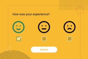 User feedback form illustrated with check boxes