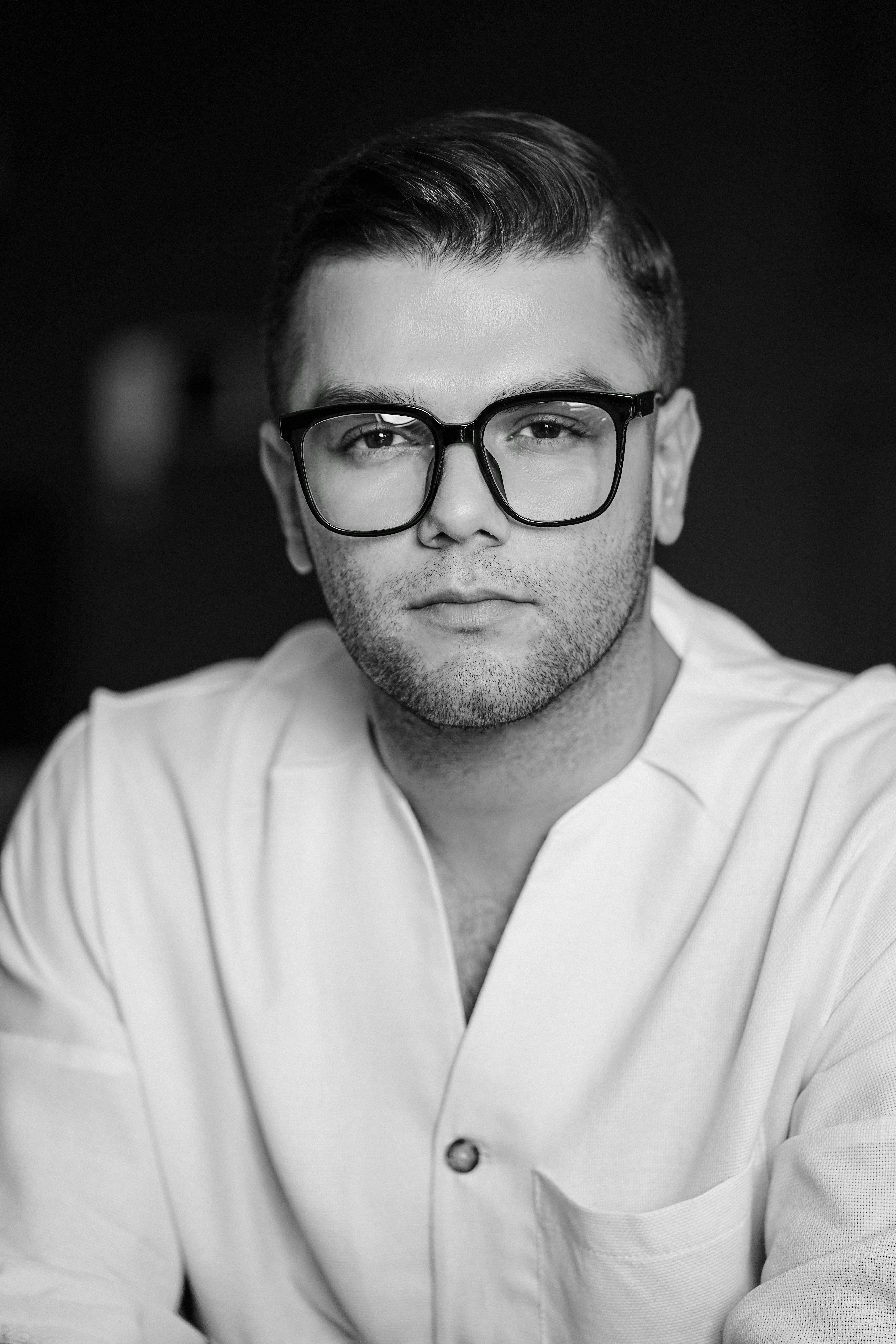 black and white picture of an architect