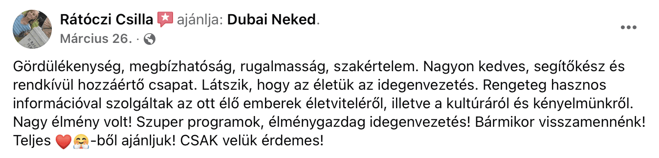 dubai utazás dubaineked vélemények