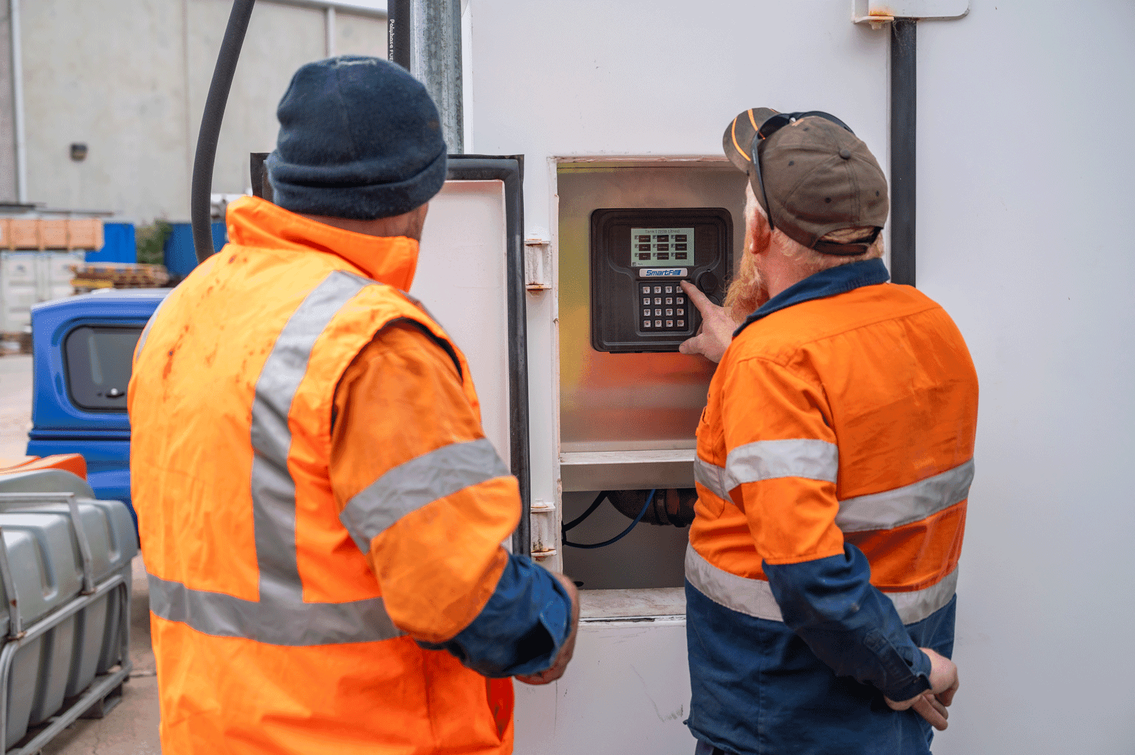 smartfill attached to a delivery truck
