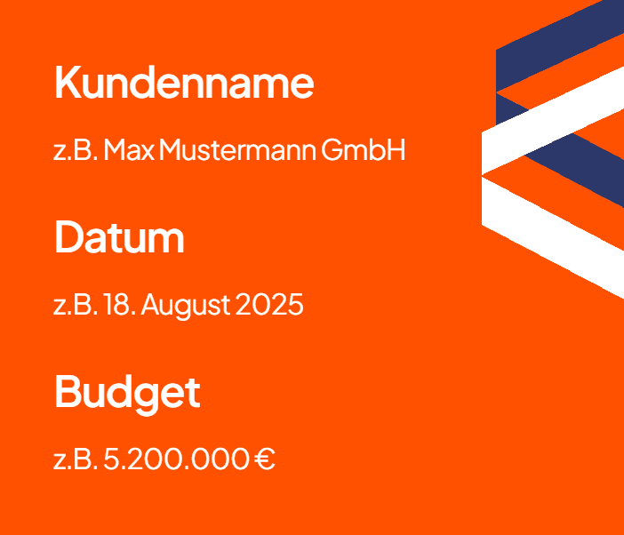 Die Projektinfos zu einem Kunden von einem Bauunternehmen