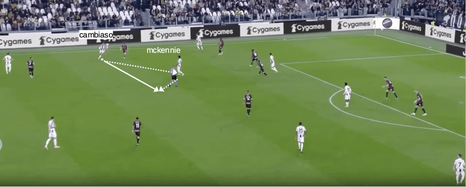 двойно подаване между Камбиазо и Маккени