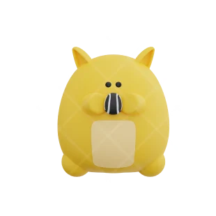 A cute, plump yellow character with small ears and a round body, sporting a simple facial expression.