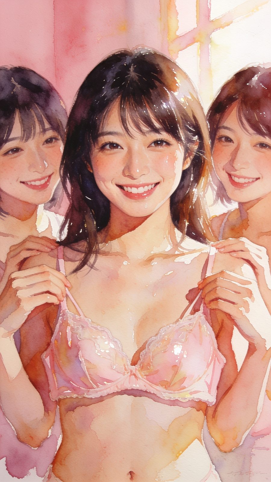 編集部がナイトブラを比較している水彩イメージ