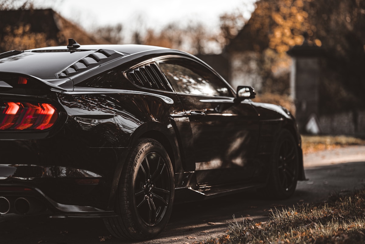 Black car ready for professional detailing