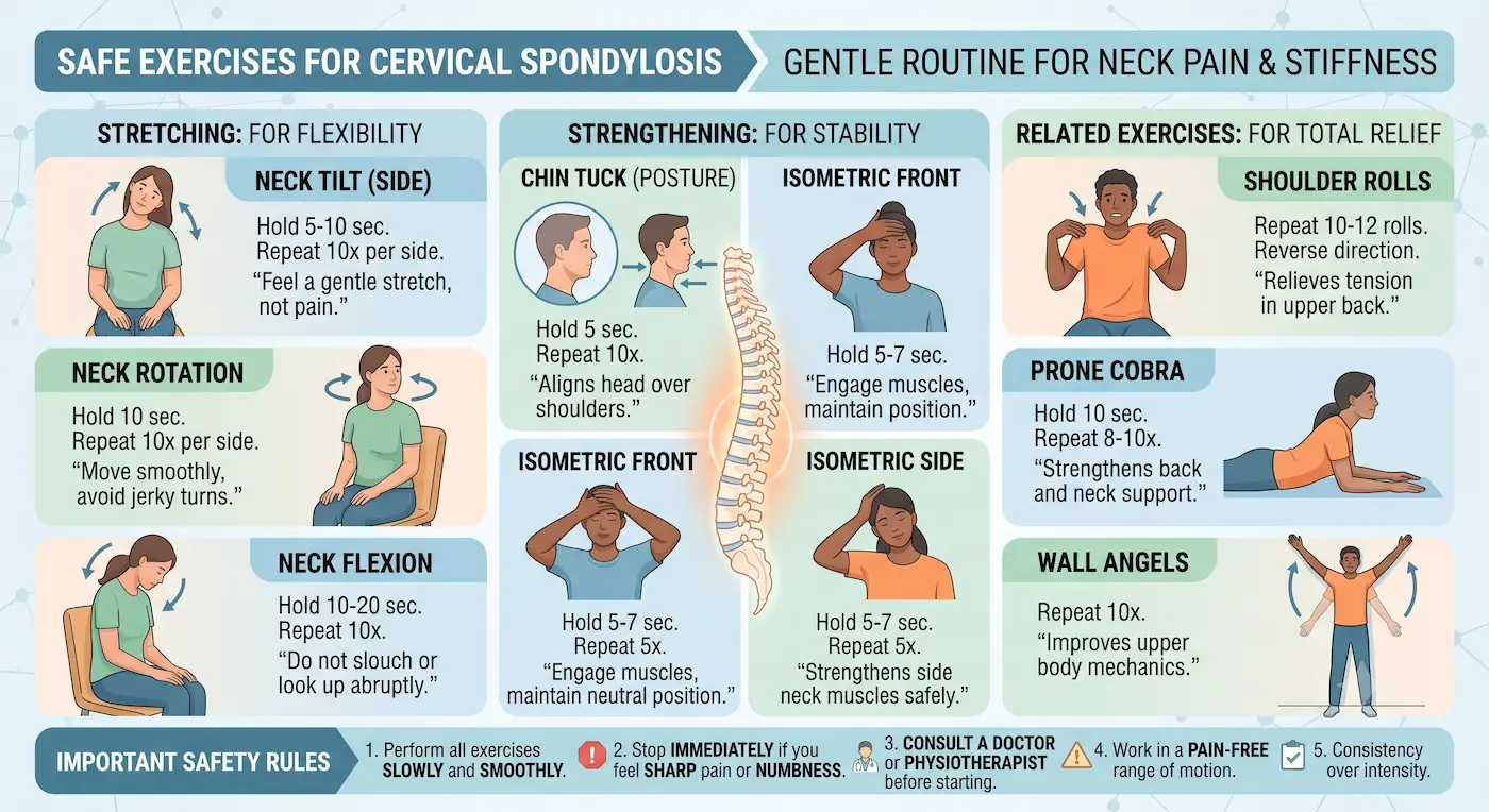 Safe exercises for cervical spondylosis